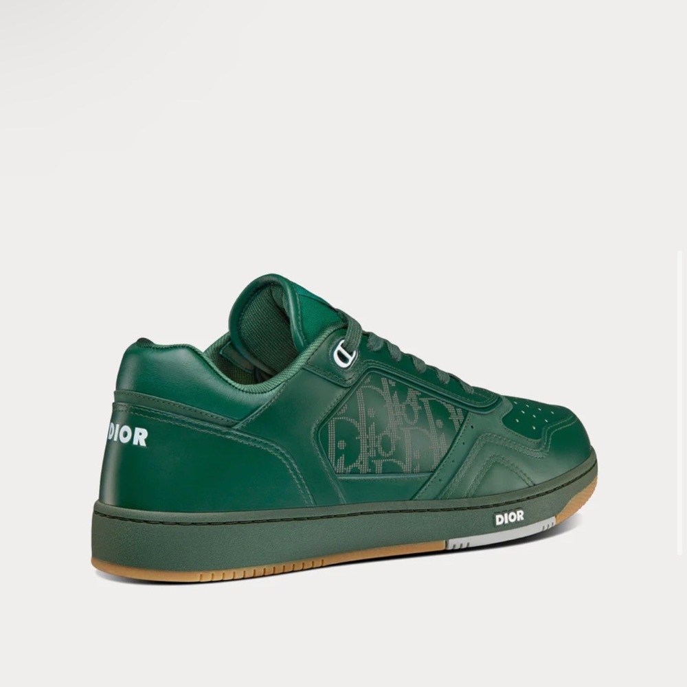 Christian Dior Smooth Calfskin Oblique Galaxy Mens B27 Low Top Sneakers 44 Green - Picture 5 of 8